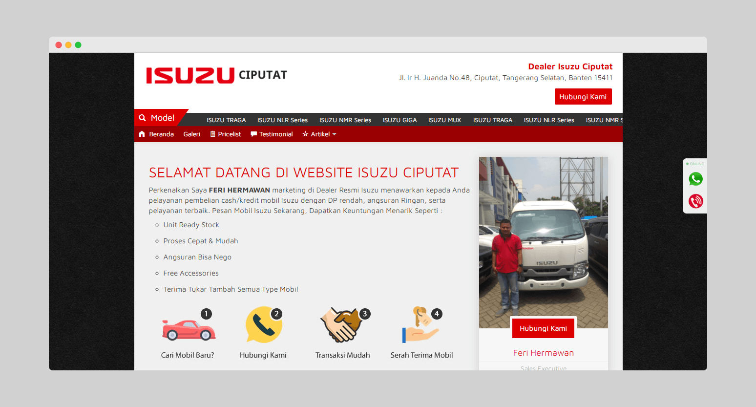Websiter Klien Isuzu Ciputat